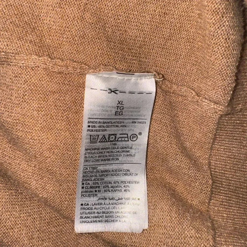 Old‎ Navy Men XL V Neck Brown Sweater Pullover Long Sleeve
